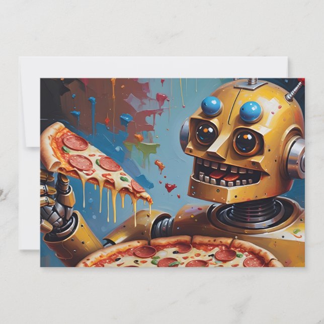 Invitación pizza robot (Anverso)