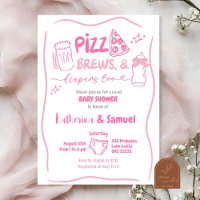 Pizza rosa, brews and Diapers Co-Ed Baby Shower