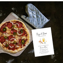 Pizza Rustic Slice y Beers & Pacifier Baby Shower