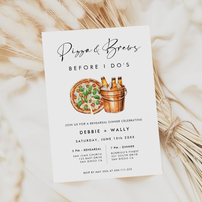 Invitación Pizza y breves antes del ensayo de la cena (Subido por el creador)