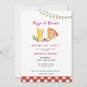 Invitación Pizza y Brew Casual Parejas Ducha
