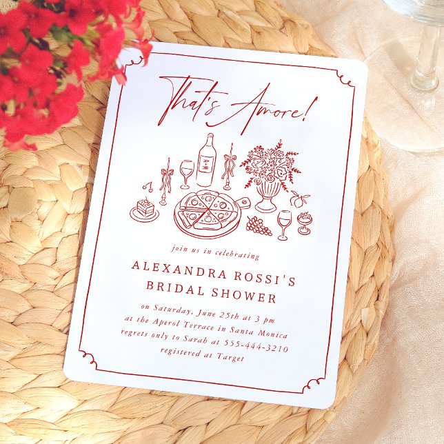 Invitación Pizza y ducha de novia de mano caprichosa (Card Front Mock-up)