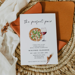 Invitación Pizza y ducha de novias perfecta