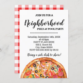 Invitación Pizza y Fiesta de verano en el barrio