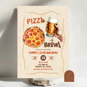 Invitación Pizza y hace cumpleaños al hombre