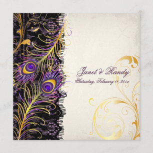 Invitación Pizzazz de pavo real PixDezines, filigree+batidos+