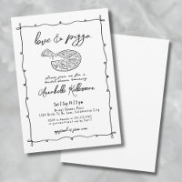Pizzería de Amor Dibujada a Mano Bridal Shower Cap