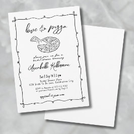 Invitación Pizzería de Amor Dibujada a Mano Bridal Shower Cap