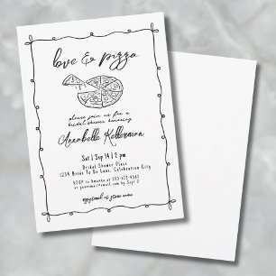 Invitación Pizzería de Amor Dibujada a Mano Bridal Shower Cap