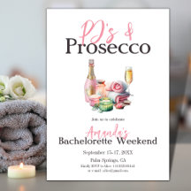 PJs Prosecco Spa Bachelorette Party Itinerario