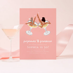 Invitación PJs y el Partido de Cumpleaños del Fiesta Prosecco