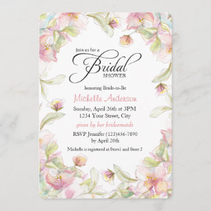 Invitación Placa floral de color agua Pastel Ducha de novia
