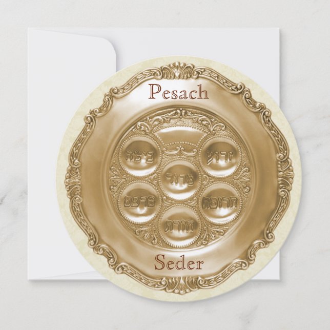 Invitación Placa Pesach Round Seder (Anverso)