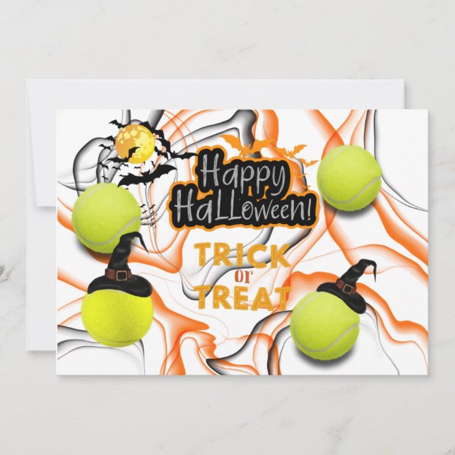 Invitación Placas de papel de la fiesta de Tennis Halloween (Anverso)