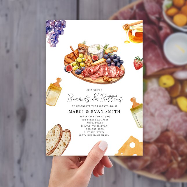 Invitación Placas y frascos Carcuterio Baby Shower Neutral (Subido por el creador)