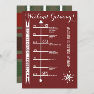 Invitación Plaid Bachelorette Weekend Getaway Itinerary