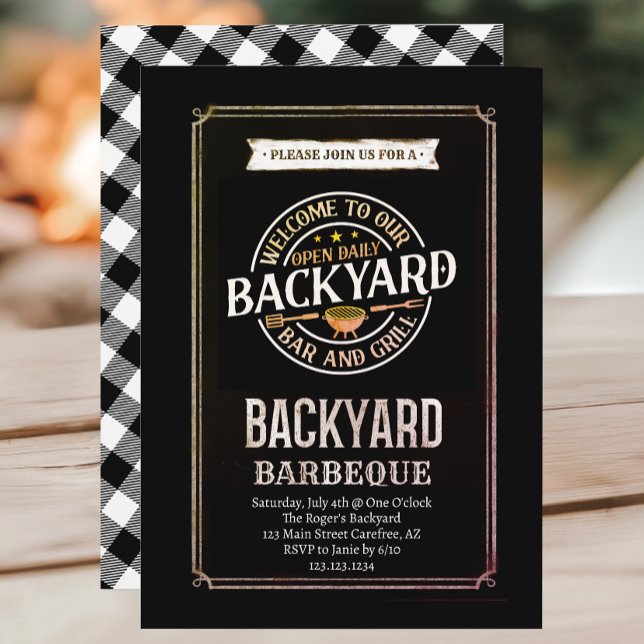 Invitación Plaid Barbecue Backyard BBBQ Fiesta (Subido por el creador)