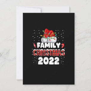 Invitación Plaid Family Navidad 2022 Luces de Santa a juego