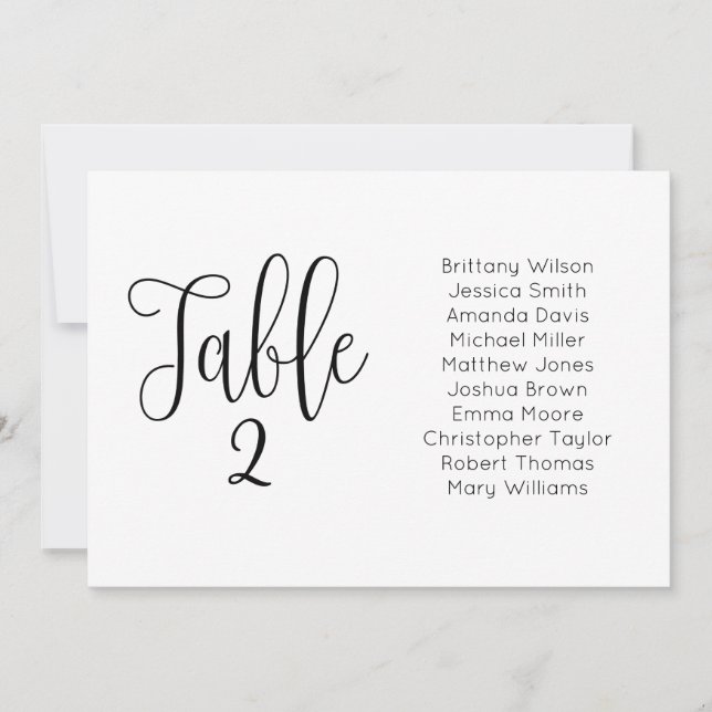 Invitación Plan de asientos de boda moderno. Plan de mesa en  (Anverso)