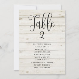 Invitación Plan de asientos de boda rústica. País moderno