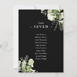 Invitación Plan de Asientos de Vegetación en Blanco y Negro N