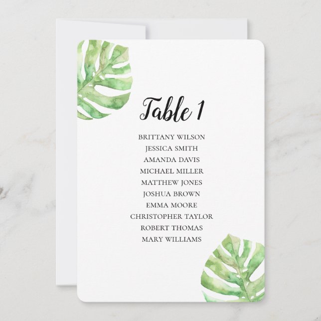 Invitación Plan de boda exótica con gráfico de asientos de ho (Anverso)