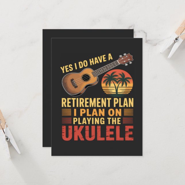Invitación Plan de jubilación de ukulele divertido (Anverso/Reverso In Situ)