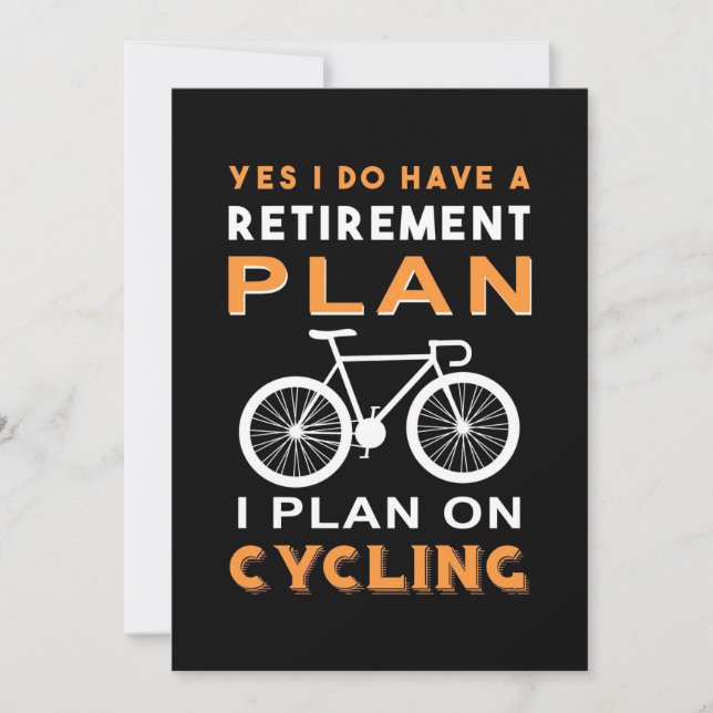 Invitación Plan de jubilación que planeo en bicicleta (Anverso)