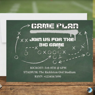 Invitación Plan de juego de fútbol Pizarra gran fiesta del pa