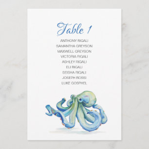Invitación Plan de la tabla del asiento de la boda del pulpo