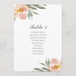 Invitación Plan de mesa de Boda de flores acuáticas