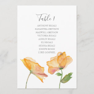 Invitación Plan de mesa de Boda de flores acuáticas