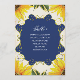Invitación Plan Fiesta de asientos de Boda de girasol ruso