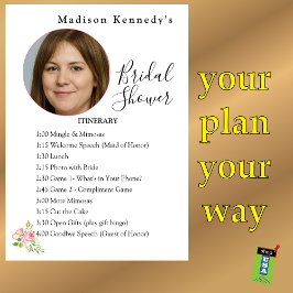 Invitación Plan Itinerario de Ducha Británica 🎀 Primavera de