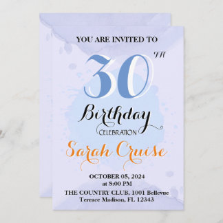 Invitación plana, 30° cumpleaños