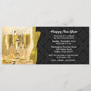 Invitación plana a la celebración de Año Nuevo