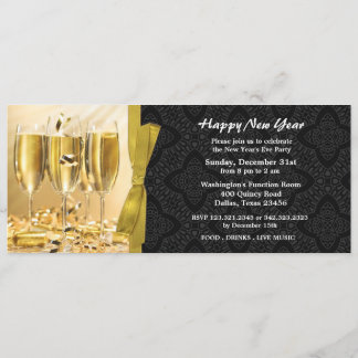 Invitación plana a la celebración de Año Nuevo