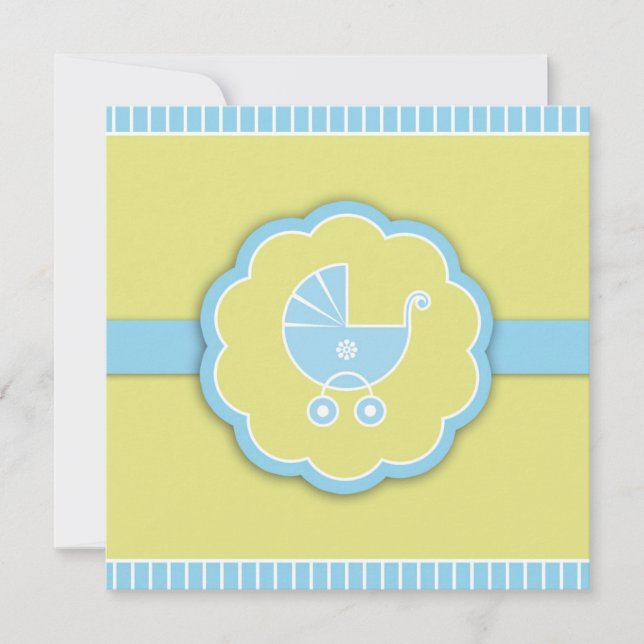 Invitación plana Blue Baby Shower Boy (Anverso)