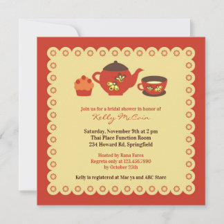 Invitación plana con ducha de novia Fiesta de tete