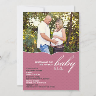 Invitación plana con foto de bebé