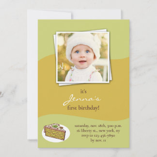Invitación plana con foto de fiesta de cumpleaños