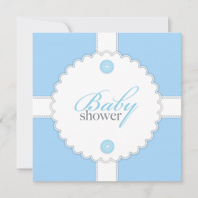 Invitación plana Dantel Boy de Baby Shower (Anverso)
