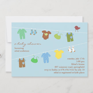 Invitación plana de Baby Boy Shower