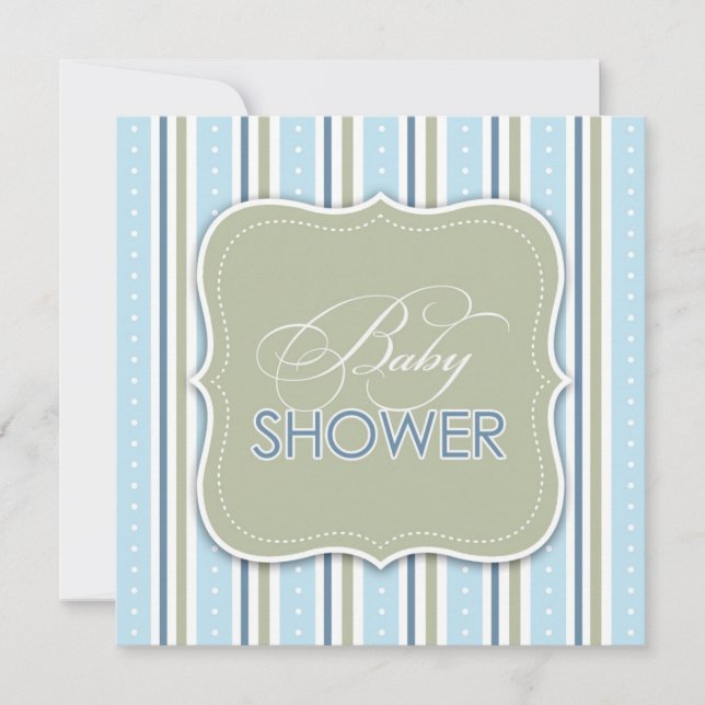 Invitación plana de Baby Boy Shower (Anverso)