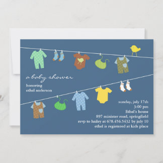 Invitación plana de Baby Boy Shower