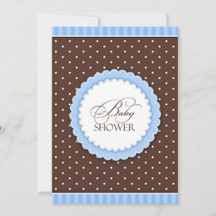 Invitación plana de Baby Shower Blue Brown