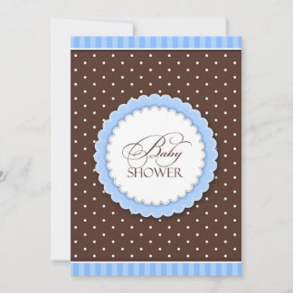 Invitación plana de Baby Shower Blue Brown
