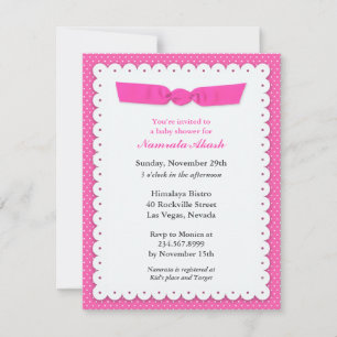 Invitación plana de Baby Shower rosa
