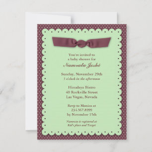 Invitación plana de Baby Shower verde