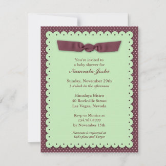 Invitación plana de Baby Shower verde